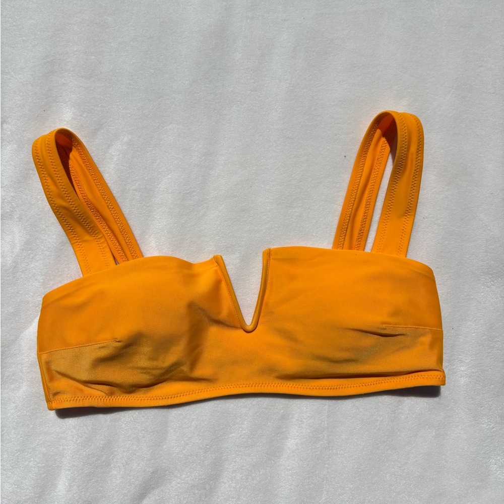 Vibrant Mango Orange V-Notch Bikini Top